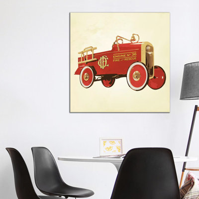 Modern Art- Fire Engine 36 by 5by5collective - Wrapped Canvas Gallery-Wrapped Canvas Giclée