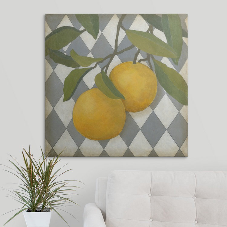 «Fruit and Pattern IV» par Megan Meagher, impression, H 35 po x l 35 po x P 1,5 po, Toile