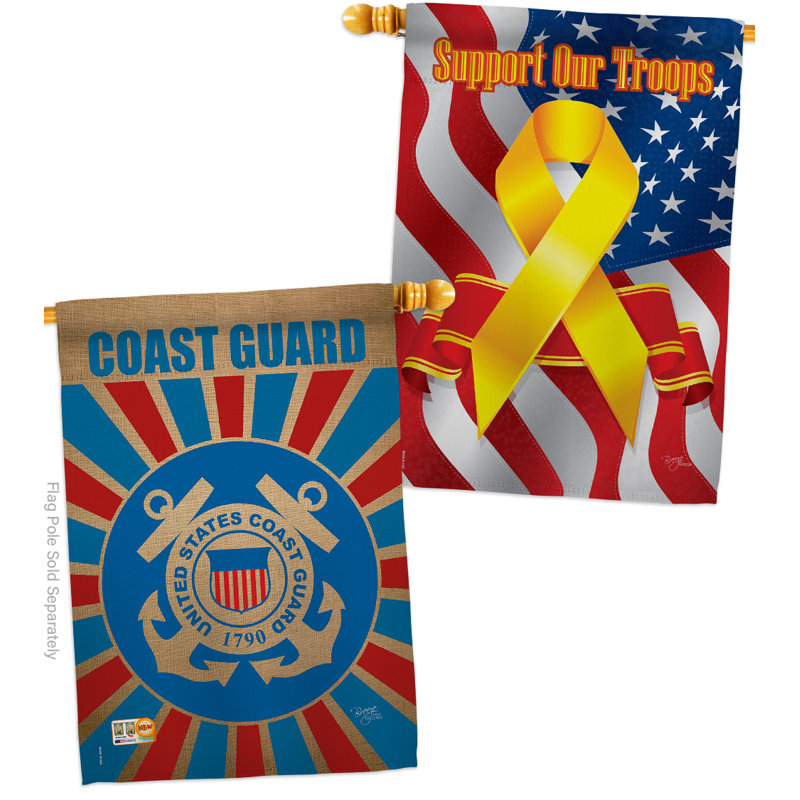 Polyester 2 côtés 40 x 28 po coast guard drapeau maison