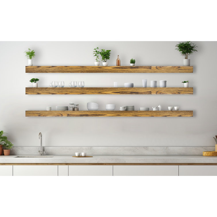 Emerald Lee 3 Piece Oak Floating Shelf