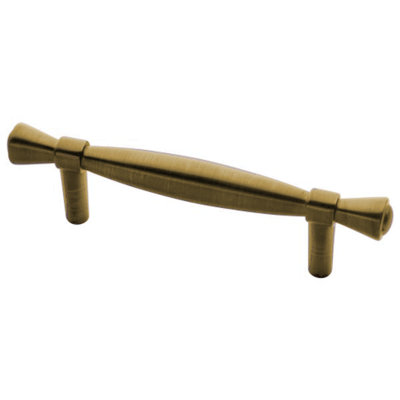 3" Banded Spindle Pull Antique Brass
