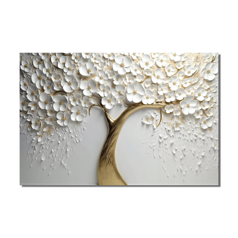 Orchidée blanche, jardin de branches V - impressions florales sur toile