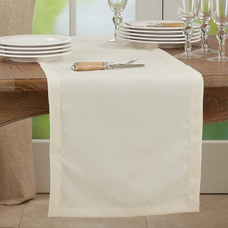 Chemin de table Parsonsfield , 90 po x 16 po, Ivoire ivoire