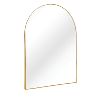 30X36 Inch Arched Bathroom Wall Mirror With Gold Frame - 4Mm Hd Glass, Rust Aluminium, Shatterproof Protection Metal Framed Inches For Aluminum Alloy, Installation Manual