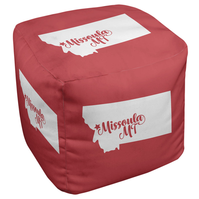Repose-pieds cube Missoula Montana, Rouge