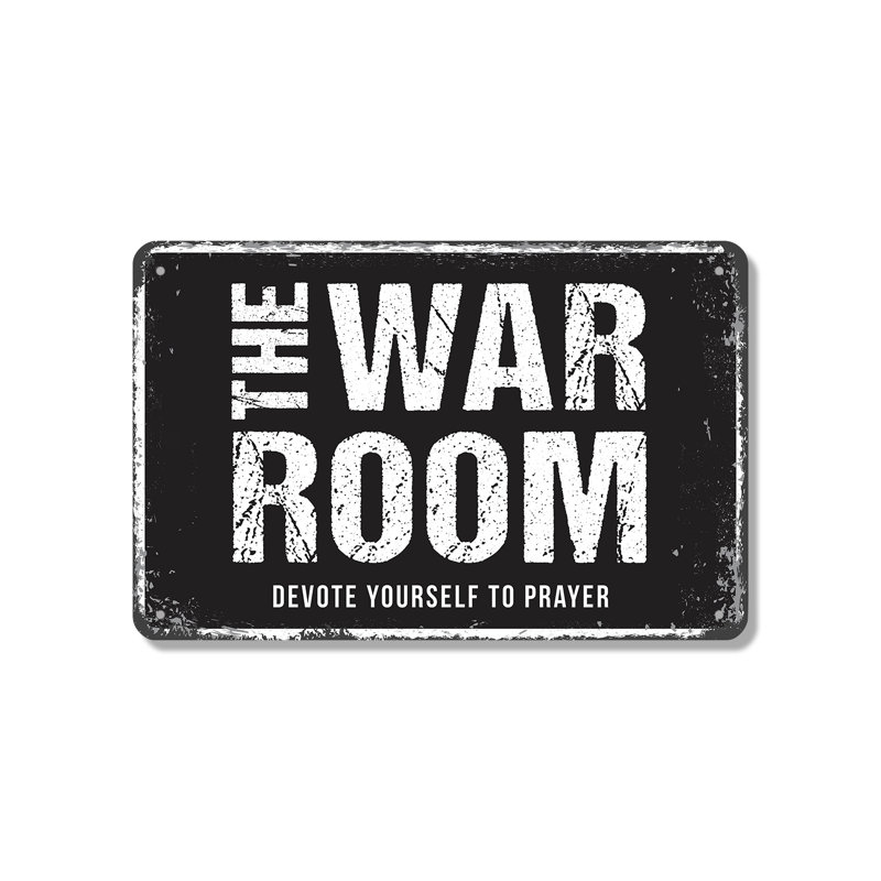 War Room (paquet de 2) enseigne fantaisie en aluminium 7 po x 10 po