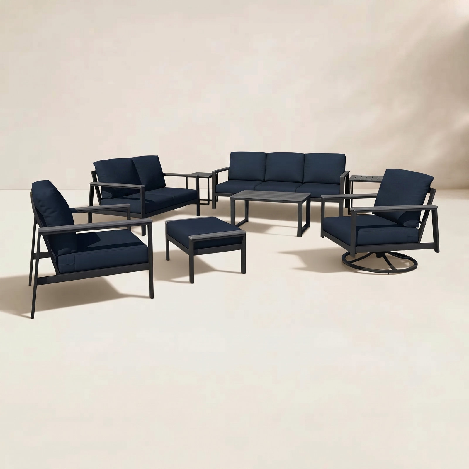 Townsend 8 - Person Patio Conversation Set, Canvas Navy
