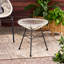 Table d'appoint moderne avec structure stable - blanc, verre trempé, 18,08 po x 18,08 po x 18,47 po, assemblage requis, plateforme en verre avec pieds en fer