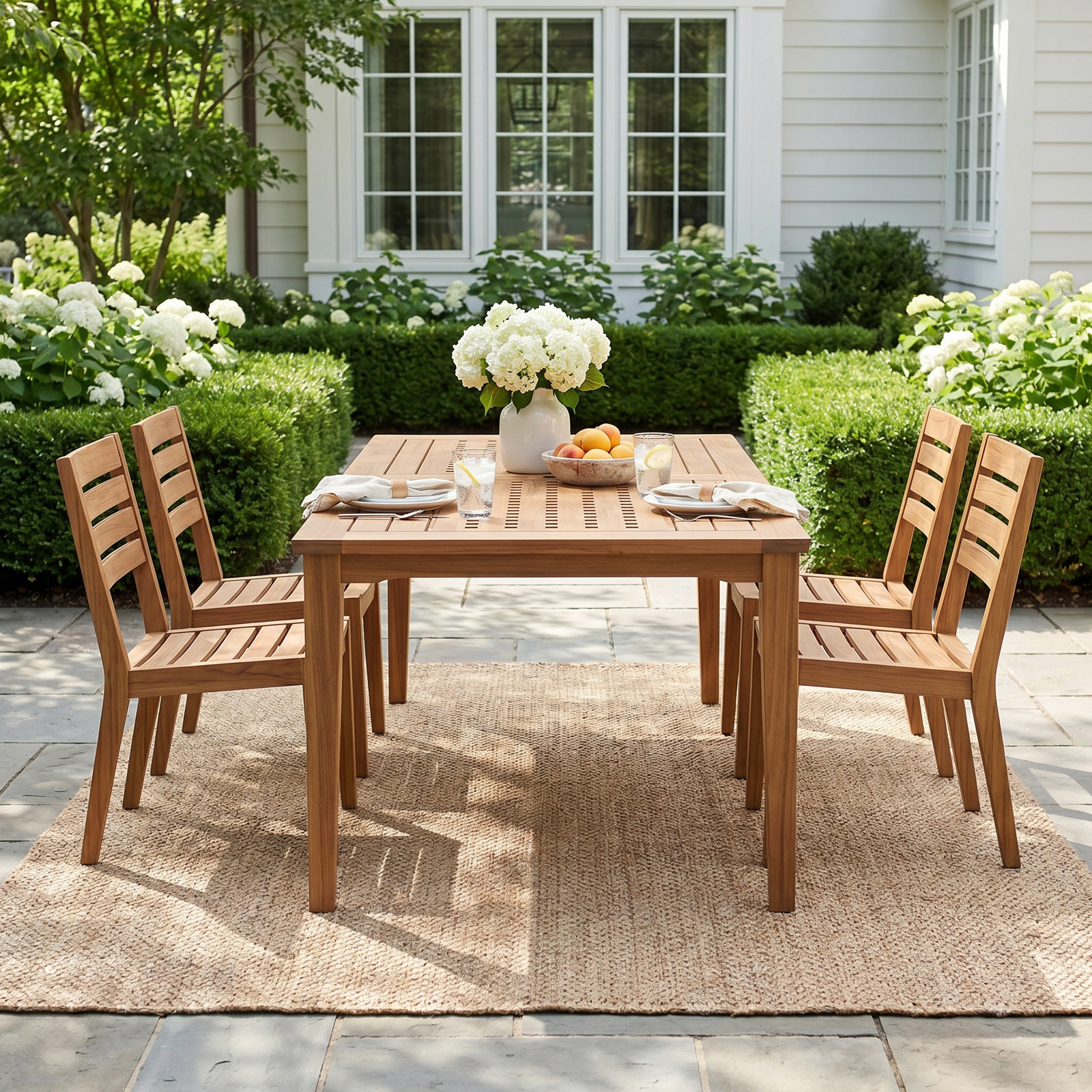 Kinsler 76" Eucalyptus Patio Dining Table