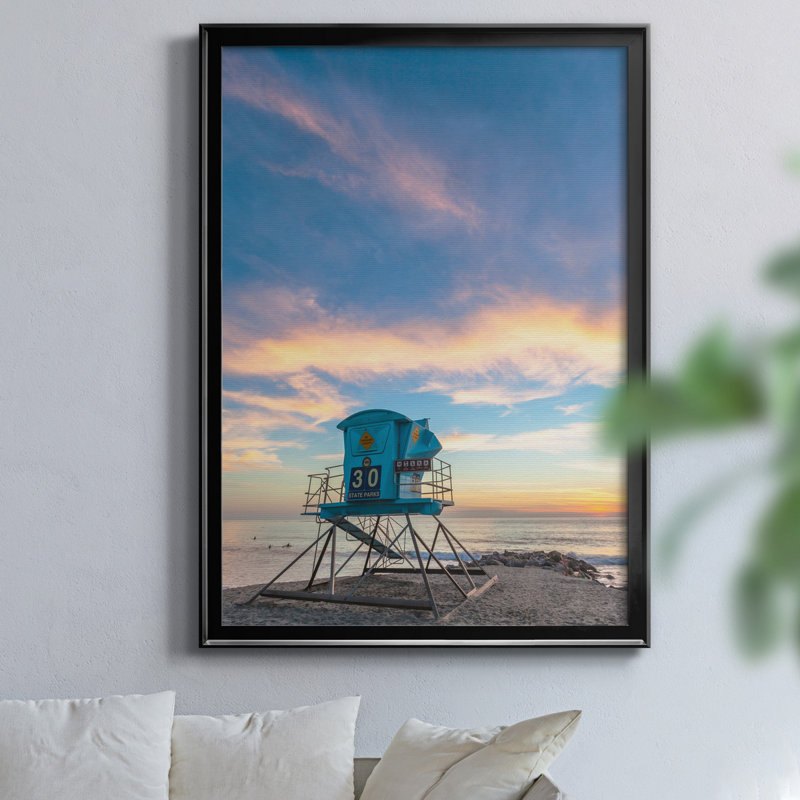 «Sunset in Carlsbad» par J Paul - reproduction de photo sur toile encadrée, H 26,5 po x l 36,5 po x P 1,5 po, Noir