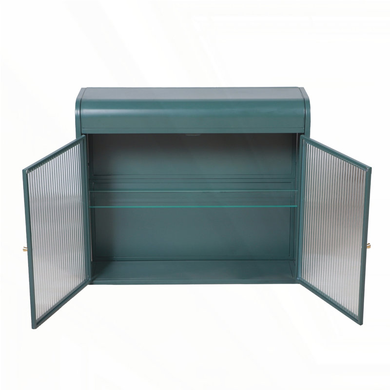 2-Door Wall-Mounted Metal Storage Cabinet, Army Green