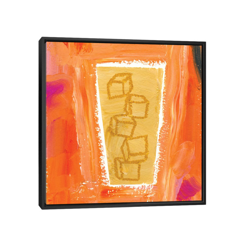 « coffee cubes », reproduction d’art sur toile, H 26 po x l 26 po x P 1,5 po, Toile avec cadre noir, Pas de tapis