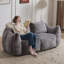 Fauteuil à billes géant pour adultes, canapé moelleux moelleux pour causeuse, fauteuil surdimensionné Chase à l'intérieur pour la chambre à coucher du salon, sans assemblage requis, fauteuil de lecture confortable avec coussins, gris-1284989787