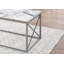 Ensemble de table, ensemble de 3 pièces, café, bout, côté, décor, salon, stratifié aspect marbre blanc, métal gris, contemporain, moderne