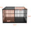 Cage pour chien de 61 po, acier au carbone pour grands animaux de compagnie, porte avant et de toit, finition martelée, casseroles en plastique amovibles, tapis