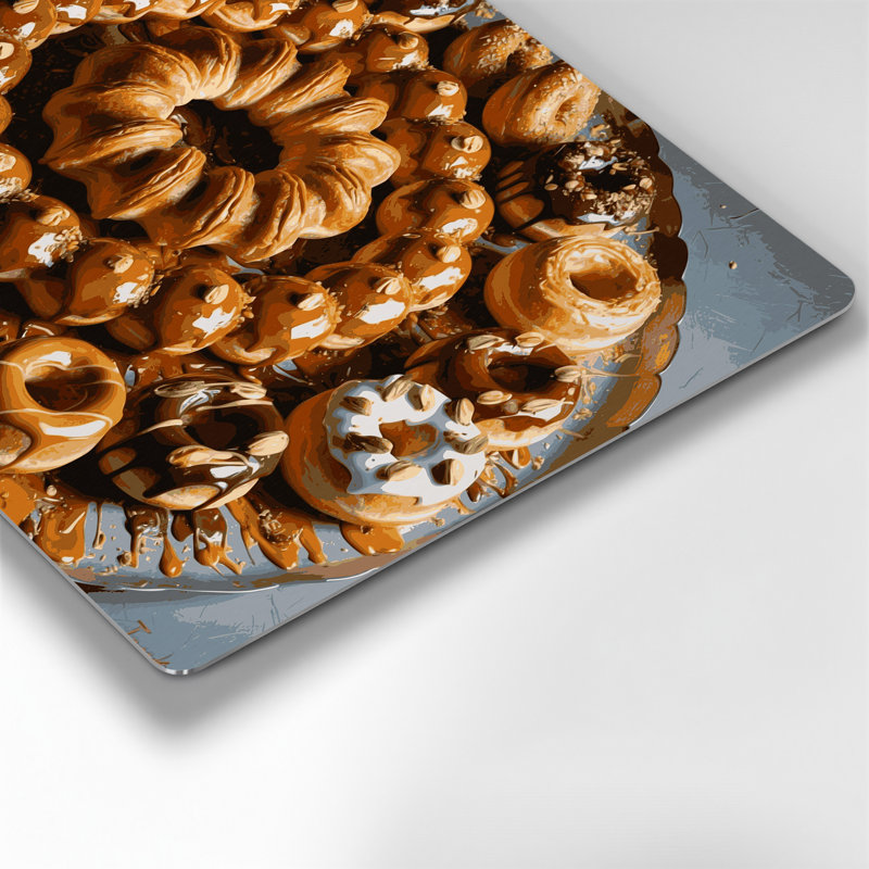 Art mural en métal brun Desserts Cronuts, H 11 po x l 14 po