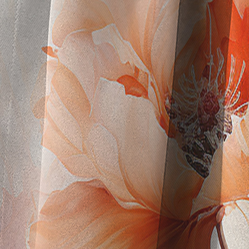 Cowart - Rideau coquelicots - Rideau occultant à motif floral - 1 panneau, L 52 po x L 95 po