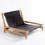 Chaise longue en velours côtelé avec structure en bois-130132481