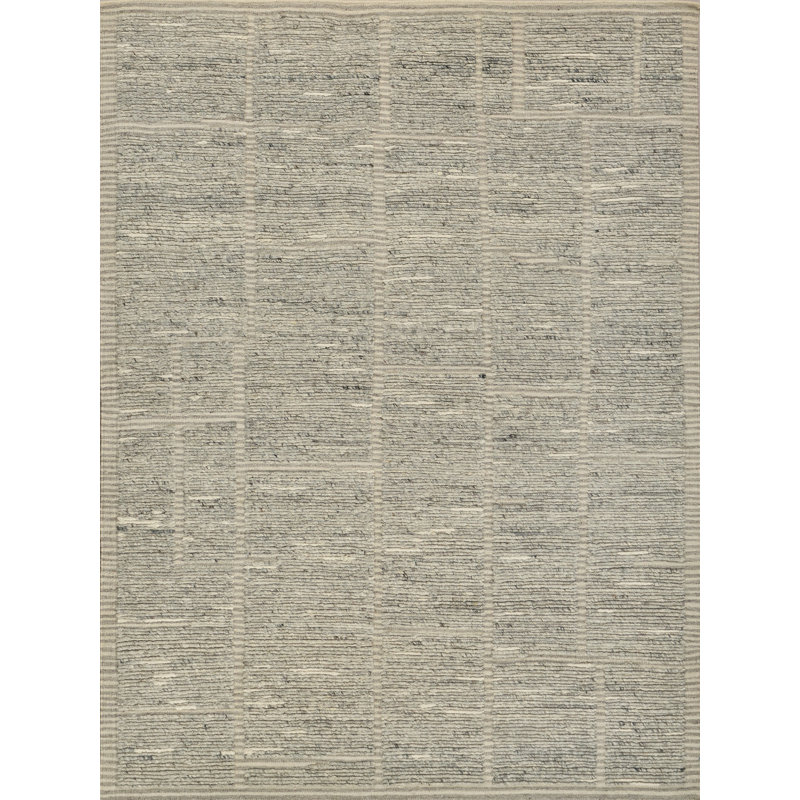Alba Hand Knotted New Zealand Wool Gray Area Rug, 10'X14'