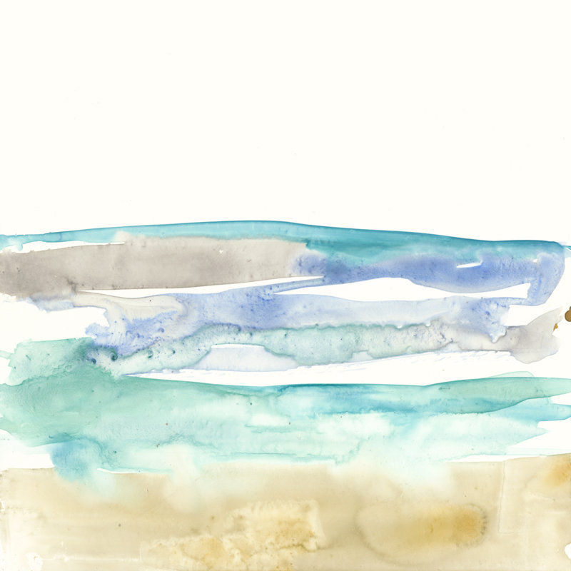 Mountains To Sea I by Jennifer Goldberger - Wrapped Canvas Painting, 30cm H x 30cm W