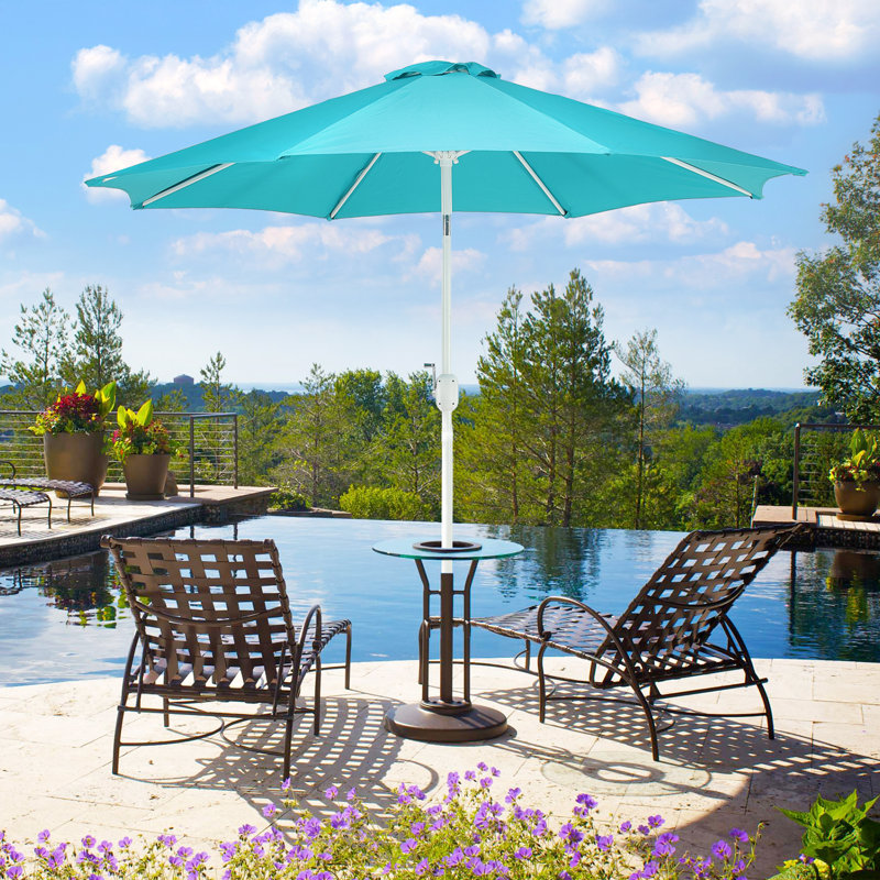 Parasol d'extérieur 9 pi 9 pi, Bleu clair