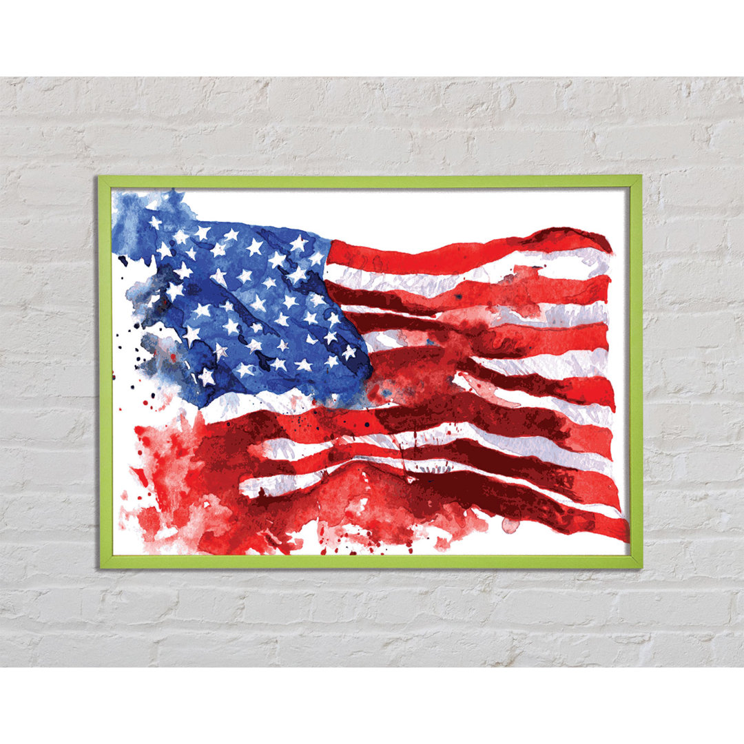 the Ink Splatter American Flag - Einzelner Bilderrahmen Kunstdrucke