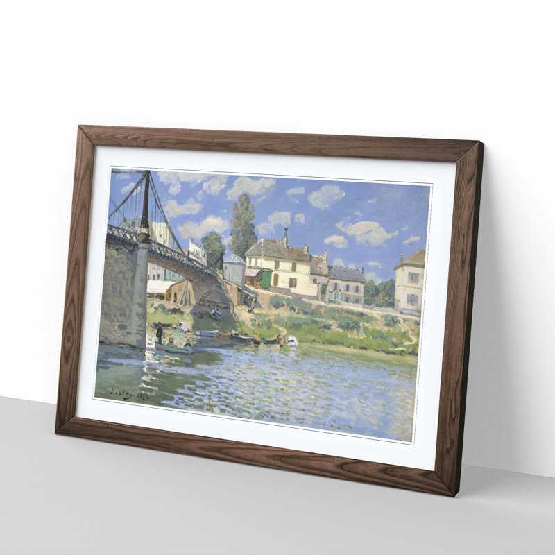 Landscape by Alfred Sisley - Framed Print, Walnut