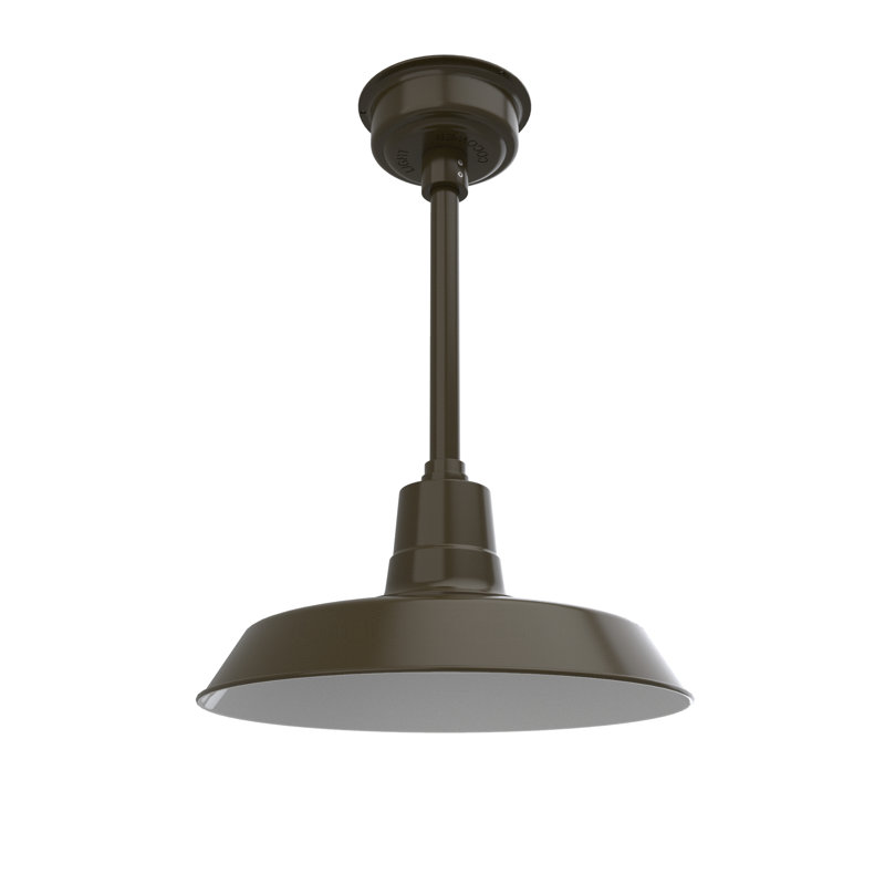Luminaire suspendu en forme de dôme à 1 lumière DEL Haleigh, H 48 po x l 16 po x P 16 po, Bronze acajou