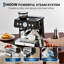 Machine à espresso avec moulin, pression de 20 bars, buse à lait, réservoir amovible de 2,8 L pour café au lait et cappuccino, acier inoxydable-119963843