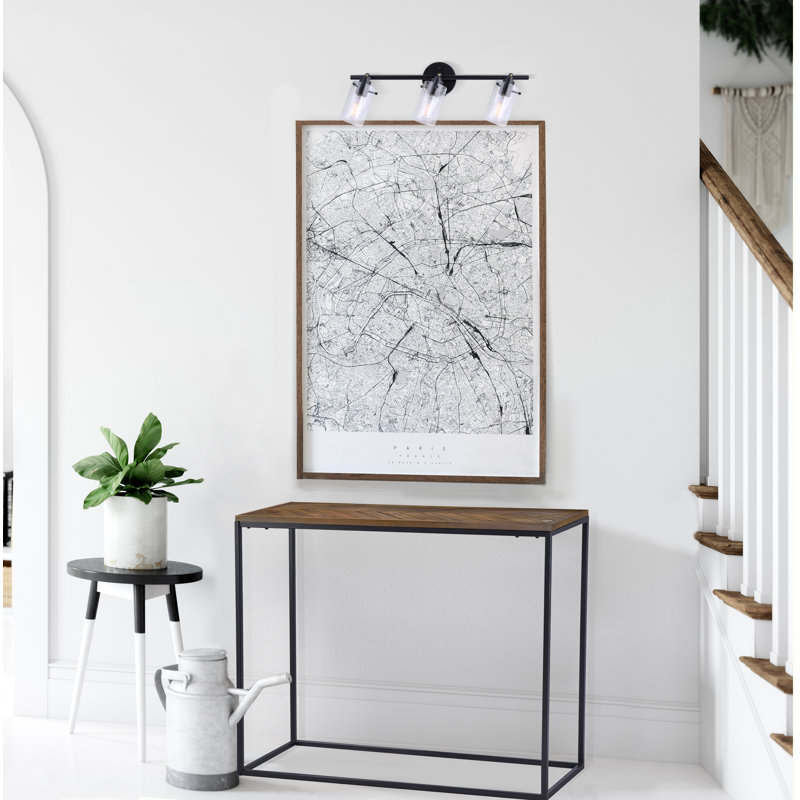 Joni Matte Black 24" Track Lighting Kit with Clear Glass Shades