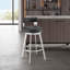 Tabourets de bar pivotants modernes, similicuir noir et acier pour la cuisine