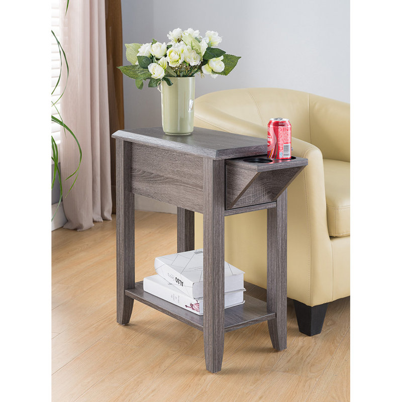 Mariby End Table with Storage, Distressed Gray