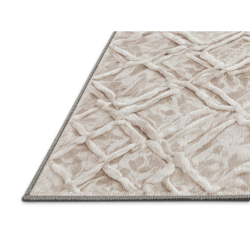 Machine Washable Gray Area Rug, Rectangle 3' x 5'
