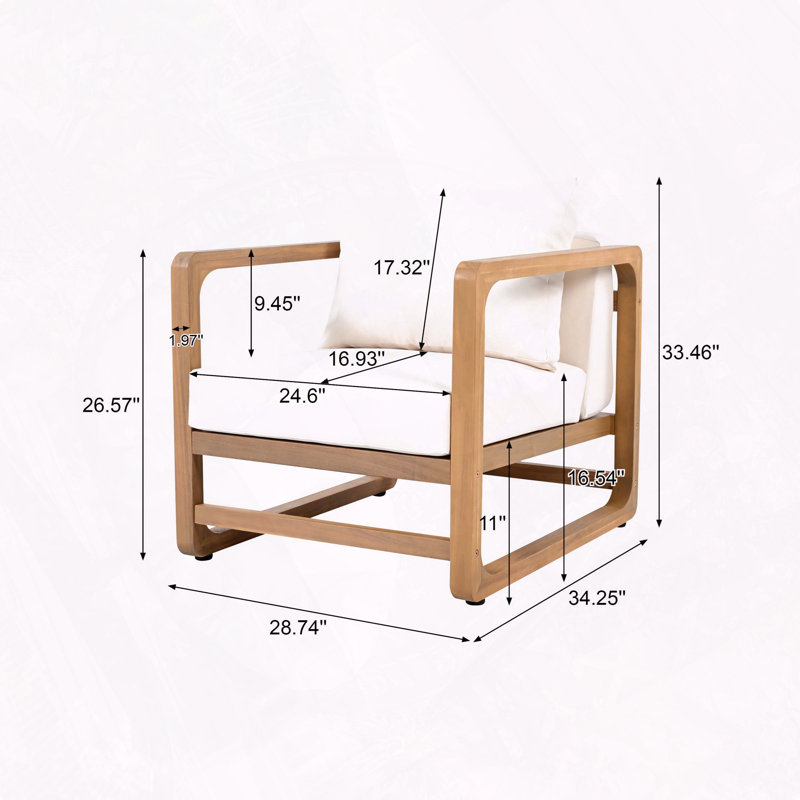 Fauteuil club en acacia