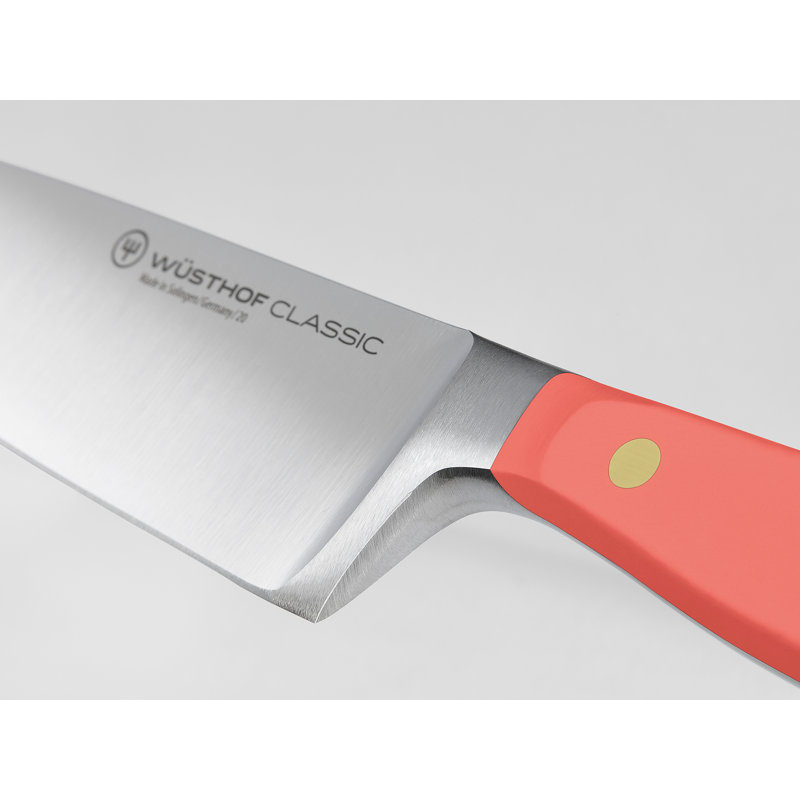 WÜSTHOF Classic Color Pink Himalayan Salt 8 Piece Knife Block Set, Coral Peach