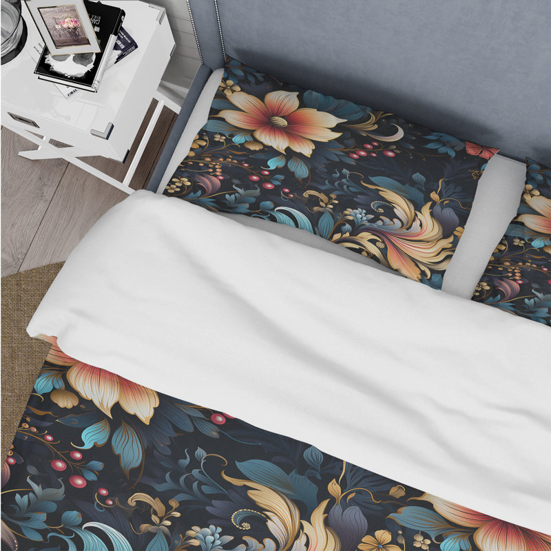 Literie à motif cachemire Classic Elegance, Housse de couette pour très grand lit et 2 très