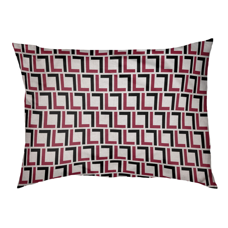 Coussin Foucault, Grand (l 40 po x P 30 po x H 5 po), Blanc / rouge / noir