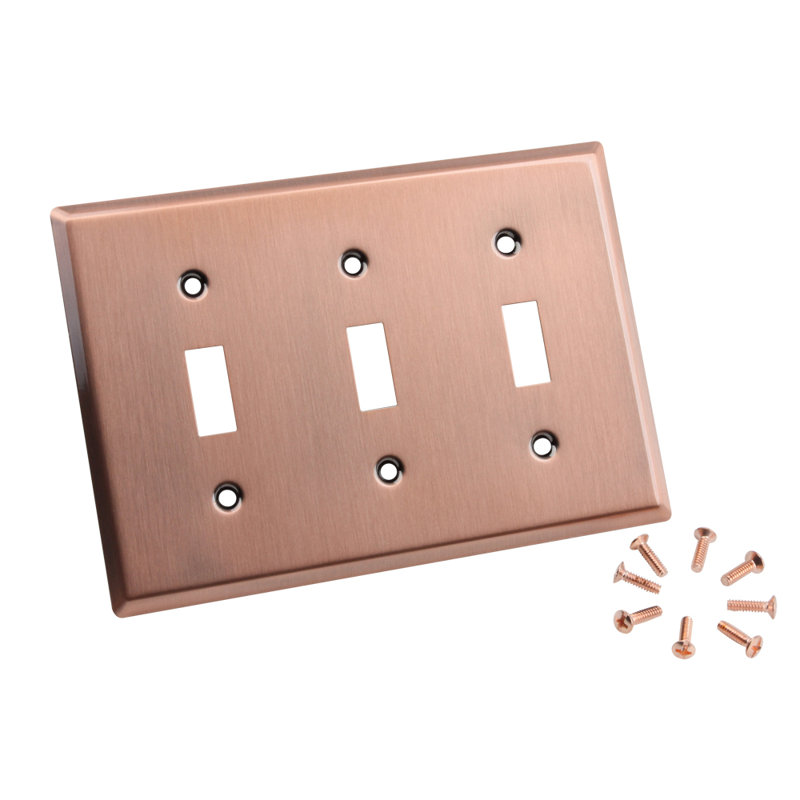 Fashion 3 - Gang Toggle Light Switch Standard Combination Wall Plate