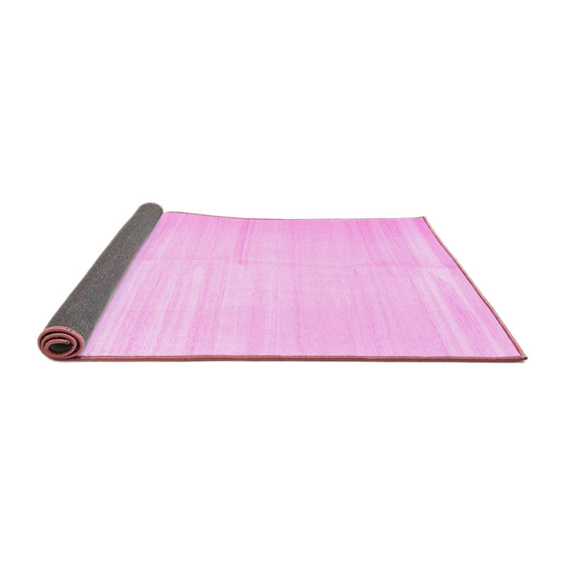 Tapis rose fait à la machine, Carré 4 pi