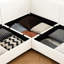 2 chenilles blanches avec rangement: choix ergonomique et tendance Tissu moderne et rangement: fonctionnel-920741653