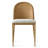 Coastal Woven Rattan Dining Chairs With Linen Seat (Set of 4)
