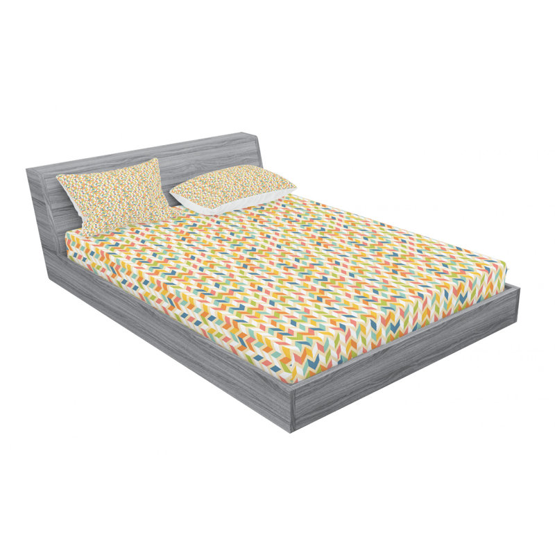 Microfiber Chevron Sheet Set, Full Sheet Set with Fitted Sheet