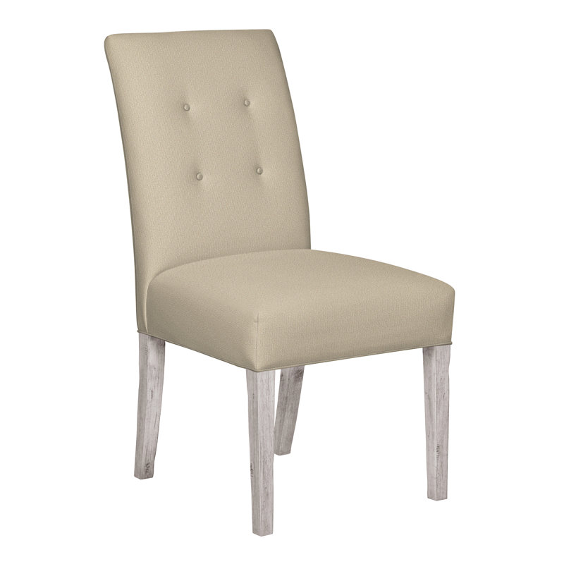 Chaise d'appoint à dossier boutonné Vanguard Butler, Lin Tuck, Gris tourterelle