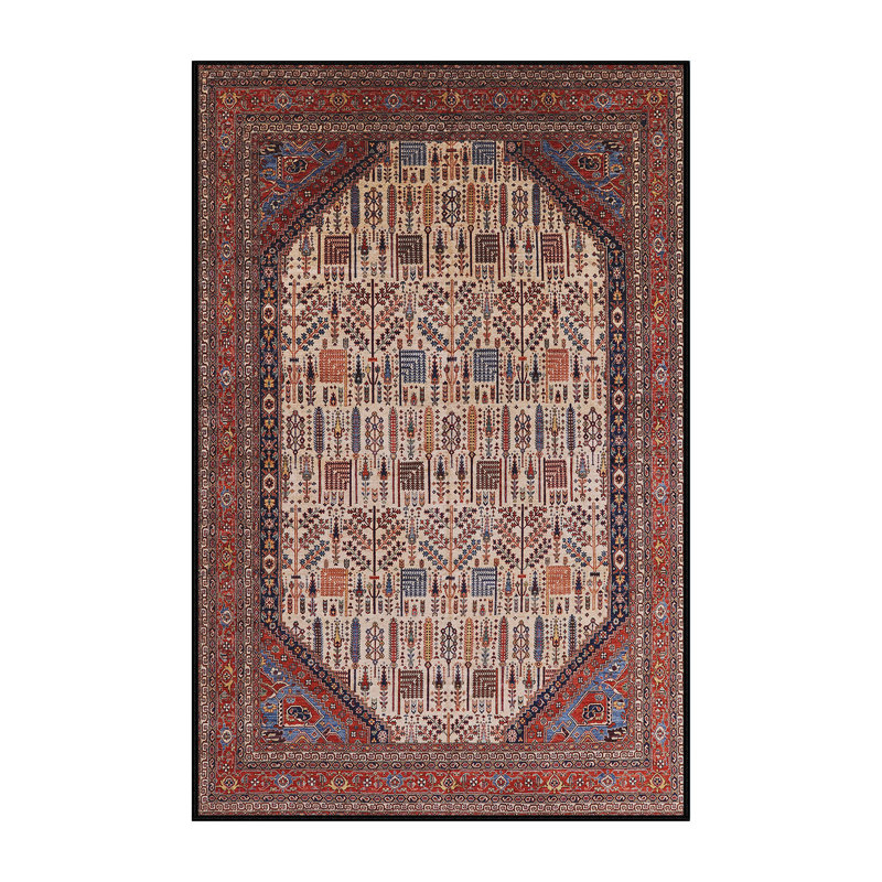 Tapis brun / bleu / noir, Rectangle 8 pi x 10 pi