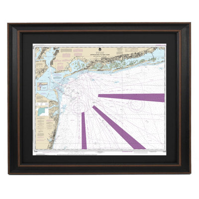 Approaches To New York; Shinecock Light To Fire Island Light | Nautical Chart | Framed Print
