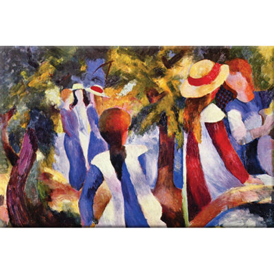 «Girls in the Open By August» par August Macke, reproduction d'art