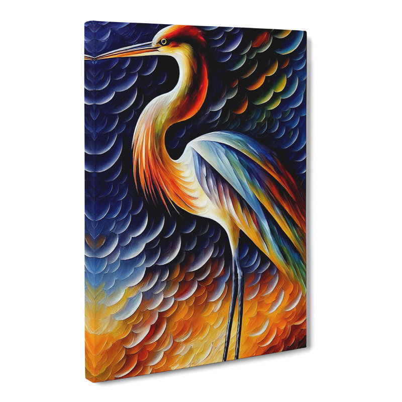 Heron Painted Vol.3 - Wrapped Canvas, 76cm H x 50cm W x 3cm D