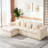 105" Reversible L-Shape Sectional Sofa with Ottoman & Pillows, Modern Soft Corduroy Upholstered Boneless Couch, Spacious Sofa for Living Room & Apartment-1975167029