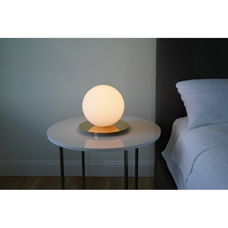 Bola Sphere Globe Table Lamp, Brass, 12.75" H x 14" W x 14" D