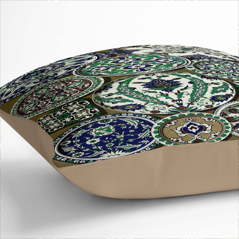 Geometric Square Throw Cushion, 40 x 40 cm, Stone